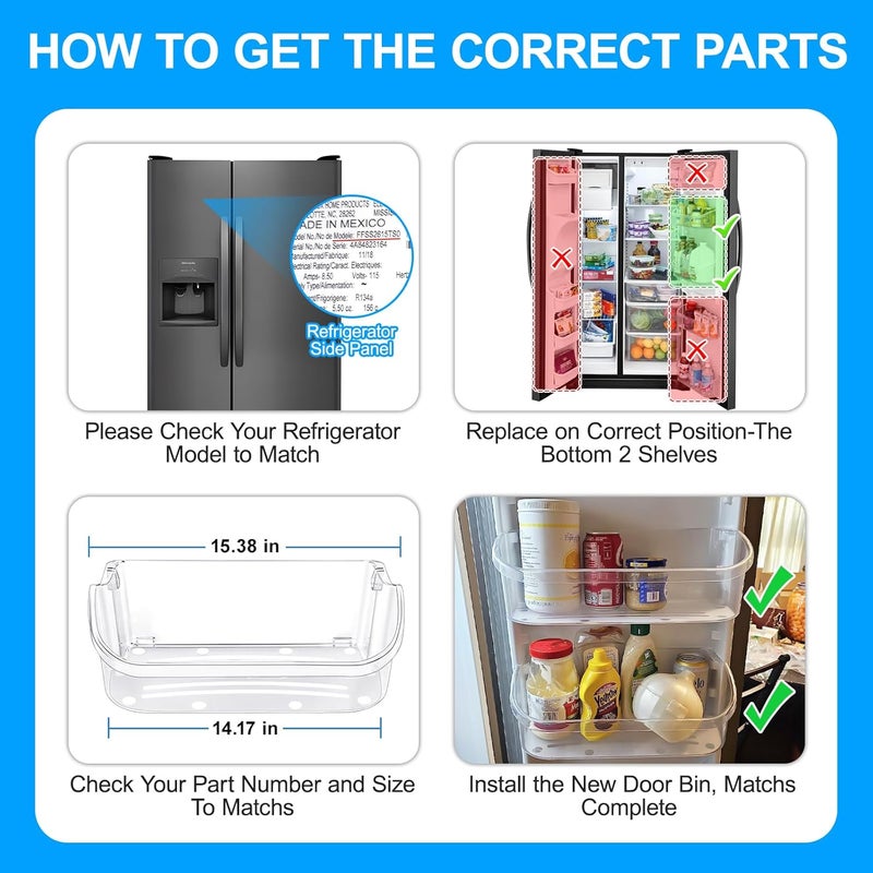 Alvar UPGRADED 240356402 Refrigerator Door Bin Compatible with Frigidaire Door Shelf Replacement Frigidaire Gallery Door Shelf Refrigerator Shelves FGHS2631PF4A FFSS2615TS0 LFSS2612TF0 LFSS2612TE0 Door Bin - Image 5
